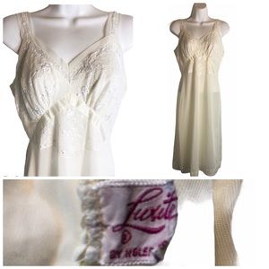 Vintage Hand Stitched Lining Embroidery/Lace Slip